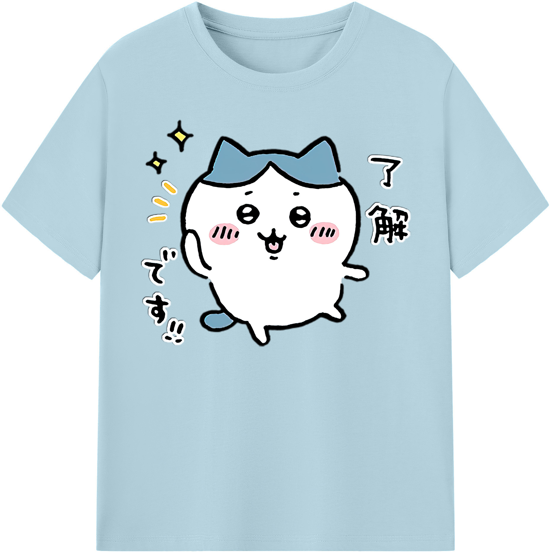 （画像用） ちいかわ ハチワレ Chii-kawa hachiware 綿100％半袖Tシャツ（フロントプリント）